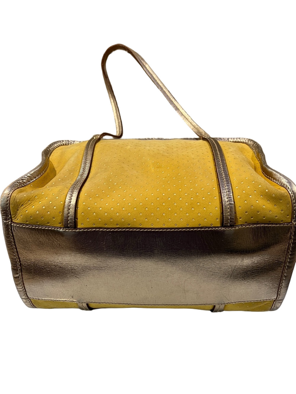 kate spade Yellow Perforated Tote with Metallic Trim - Picture 11 of 17